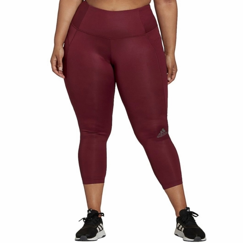 adidas x Zoe Saldana U High-Waisted Training Capri Leggings 2X “Victory Crimson”